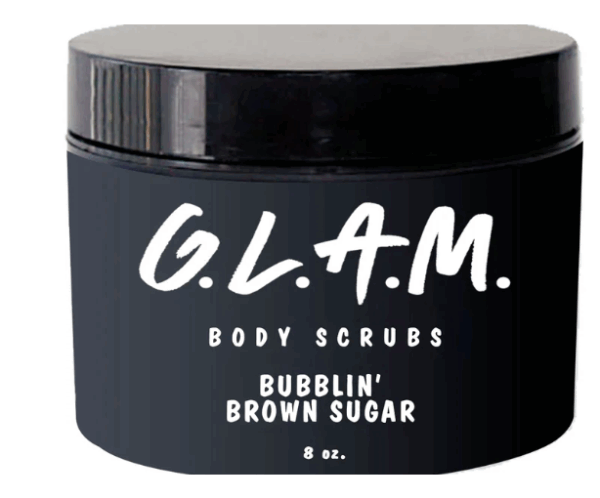 G.L.A.M. Body Scrub, Bubblin’ Brown Sugar (8 oz)
